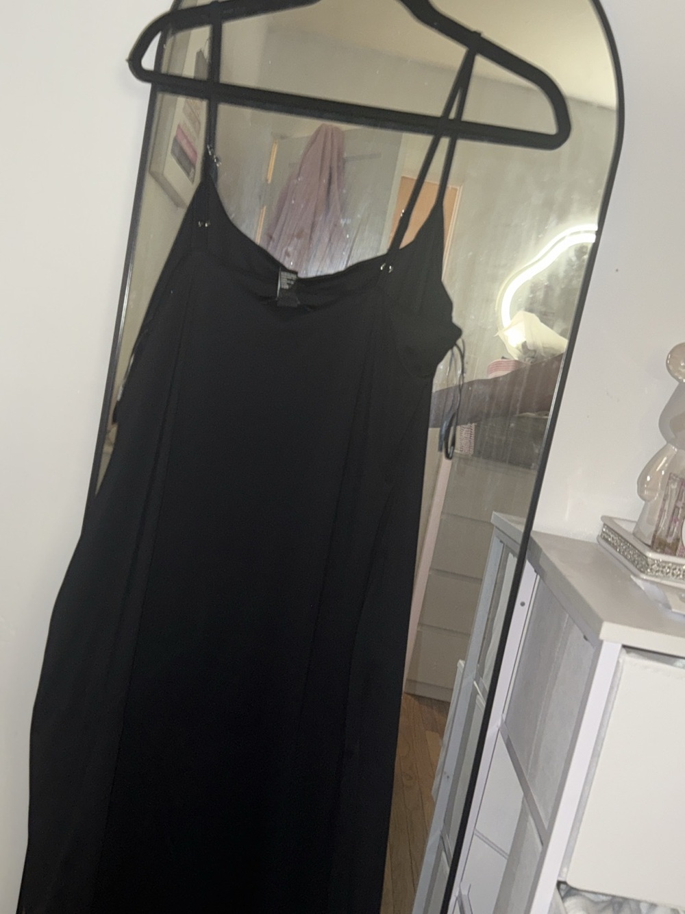 Forever 21 Black Maxi Slip Dress with Spaghetti Straps